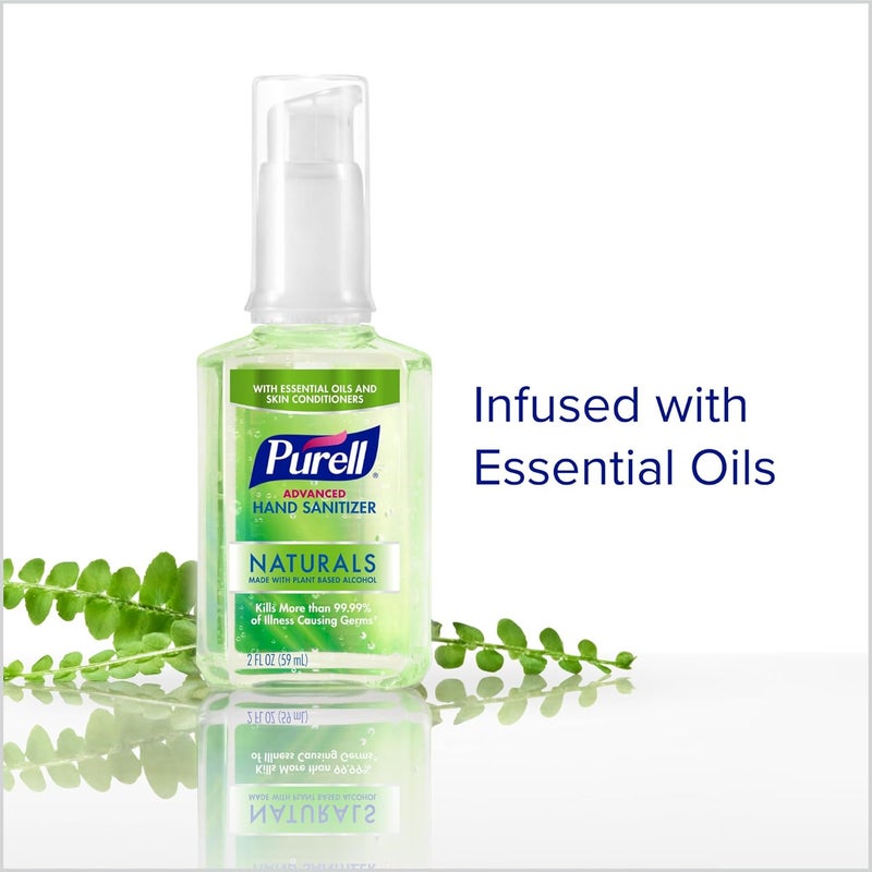 Purell معقم يدين متقدم من ناتشورالز مع كحول نباتي، برائحة الحمضيات، 2 أونصة سائلة حجم سفر زجاجة مضخة (عبوة من 6) - 9623-04-EC - Image 4